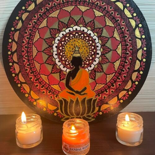 Buddha Mandala Art — Handcrafted 12" Resin-Coated Wall Decor | Steezy Glossy