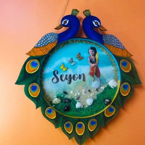 Customised Kids Name Board Ocean Theme on Peacock Frame