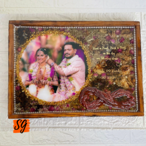 Deep flower preservation on Teak wood frame