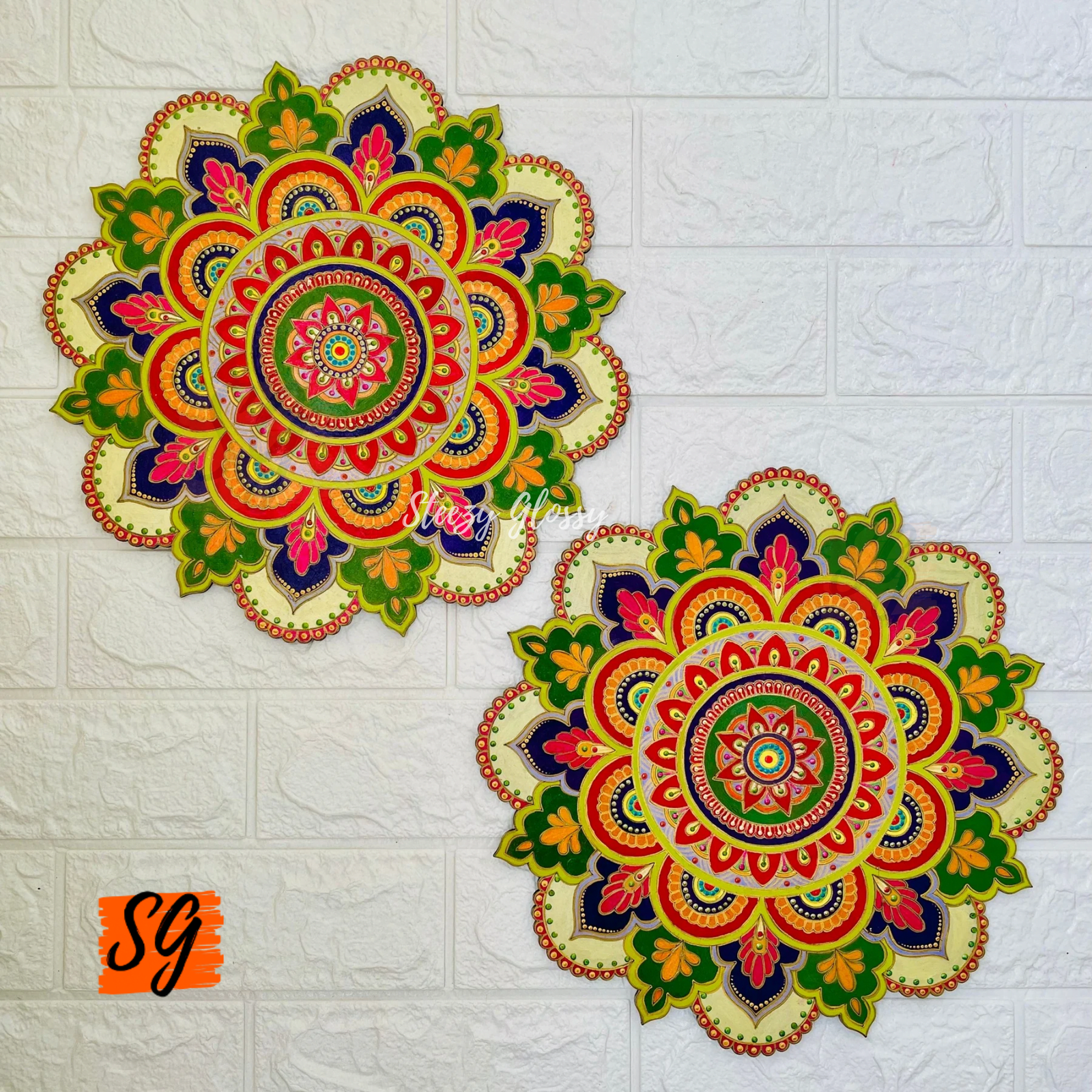Traditional Handcrafted 12" Mandala Art Set - Handmade Wall Decor | Steezy Glossy