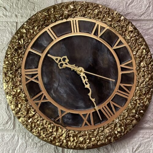 Exquisite Handcrafted Resin Black Wall Clock - 12" | Steezy Glossy