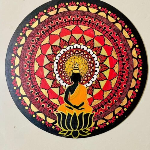 Buddha Mandala Art — Handcrafted 12" Resin-Coated Wall Decor | Steezy Glossy