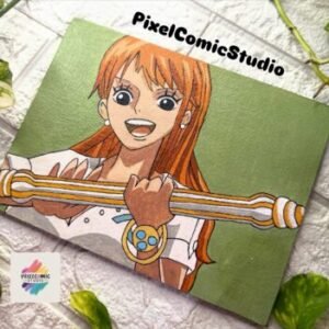 Hand-Painted Nami from One Piece - Canvas Art
