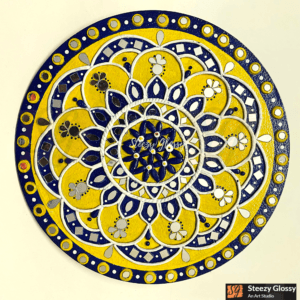 LippanMirrorArt - Blue & Yellow